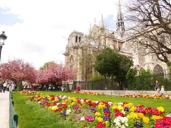 春のノートルダム寺院（パリ）
